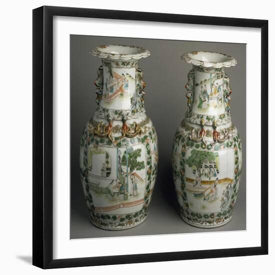 Ceramic Vases with Expanded and Lobed Mouth, China-null-Framed Giclee Print