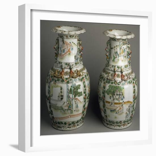 Ceramic Vases with Expanded and Lobed Mouth, China-null-Framed Giclee Print