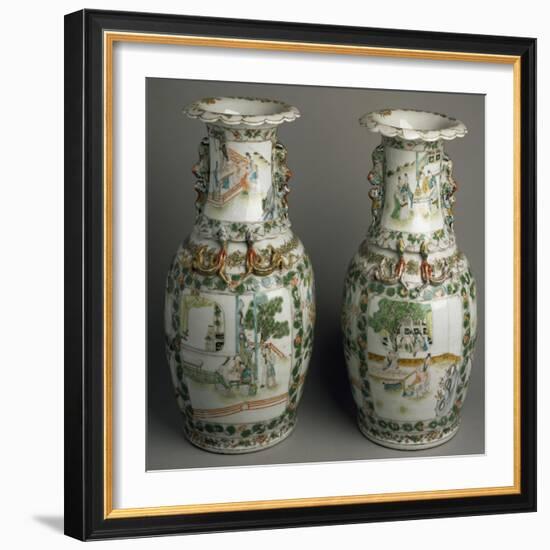 Ceramic Vases with Expanded and Lobed Mouth, China-null-Framed Giclee Print