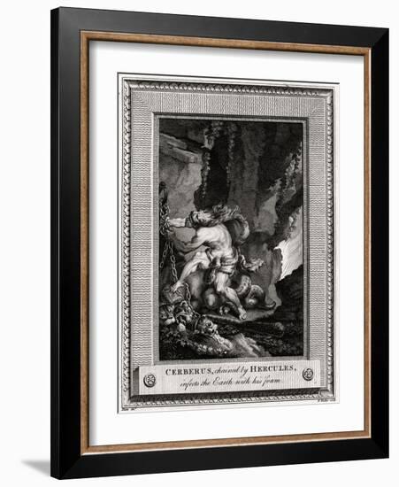 Cerberus, Chained by Hercules, Infects the Earth with His Foam, 1774-W Walker-Framed Giclee Print