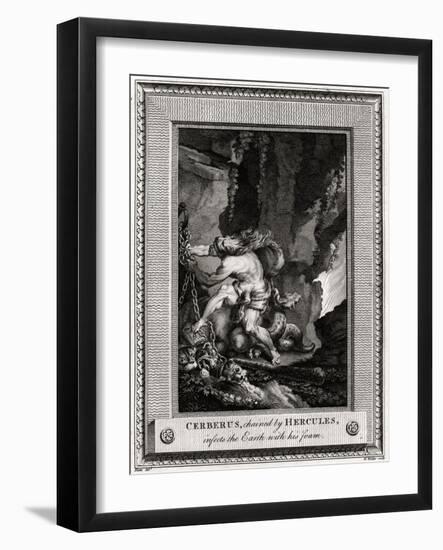 Cerberus, Chained by Hercules, Infects the Earth with His Foam, 1774-W Walker-Framed Giclee Print