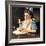 Cereal Bowl (or Girl with Blue Bow Eating Cereal)-Norman Rockwell-Framed Giclee Print