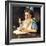 Cereal Bowl (or Girl with Blue Bow Eating Cereal)-Norman Rockwell-Framed Giclee Print