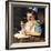 Cereal Bowl (or Girl with Blue Bow Eating Cereal)-Norman Rockwell-Framed Giclee Print