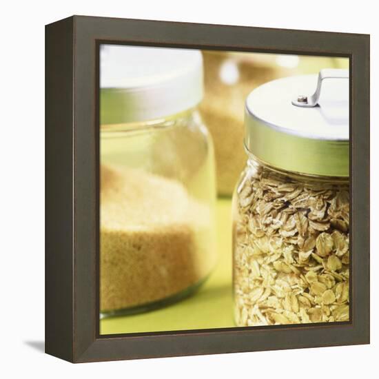 Cereals in Storage Jars-Barbara Bonisolli-Framed Premier Image Canvas