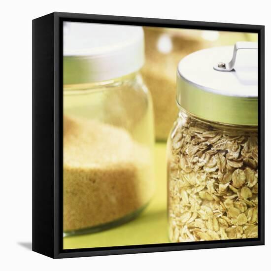 Cereals in Storage Jars-Barbara Bonisolli-Framed Premier Image Canvas