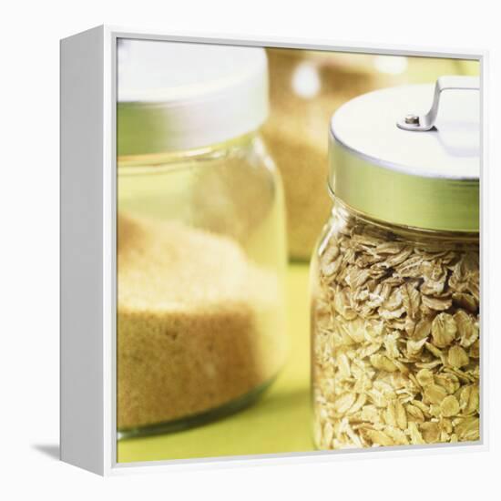 Cereals in Storage Jars-Barbara Bonisolli-Framed Premier Image Canvas