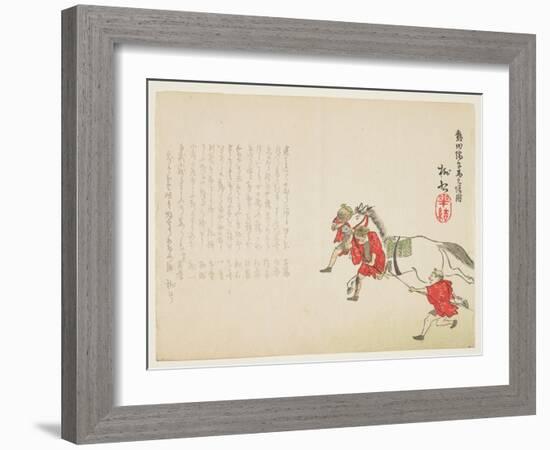 Ceremonial Presentation of a White Horse at the Atsuta Shrine for the Boy's Festival, C.1854-59-T?s?-Framed Giclee Print