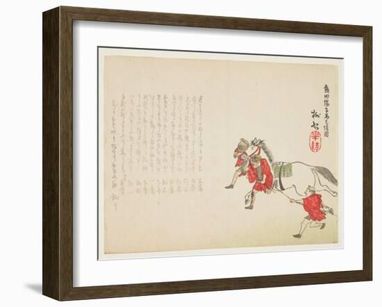 Ceremonial Presentation of a White Horse at the Atsuta Shrine for the Boy's Festival, C.1854-59-T?s?-Framed Giclee Print