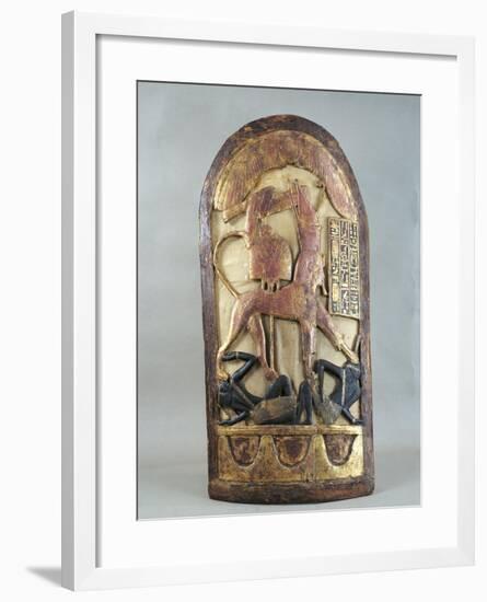 Ceremonial Shield with Sphinx Stepping on Enemies, from Treasure of Tutankhamen-null-Framed Giclee Print