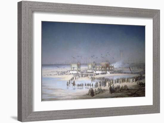 Cérémonie d'inauguration du canal de Suez à Port-Saïd, le 17 novembre 1869.-Édouard Riou-Framed Giclee Print