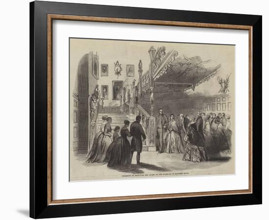 Ceremony of Receiving the Queen on the Staircase of Hatfield House-null-Framed Giclee Print