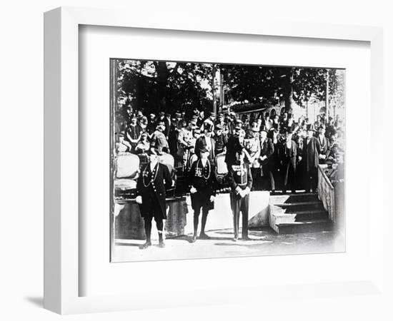 Ceremony with dignitaries and officials, c1914-c1918-Unknown-Framed Photographic Print