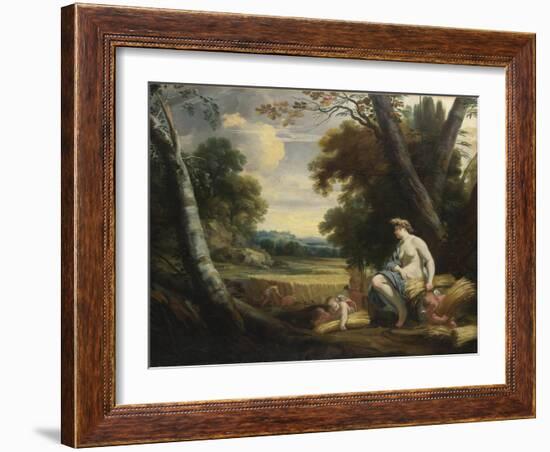 Ceres and Harvesting Cupids, C. 1635-Simon Vouet-Framed Giclee Print