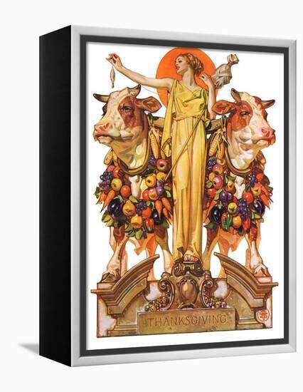 "Ceres and the Harvest,"November 23, 1929-Joseph Christian Leyendecker-Framed Premier Image Canvas