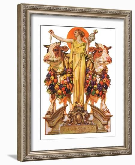 "Ceres and the Harvest,"November 23, 1929-Joseph Christian Leyendecker-Framed Giclee Print