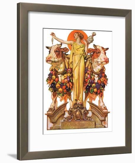 "Ceres and the Harvest,"November 23, 1929-Joseph Christian Leyendecker-Framed Giclee Print