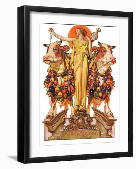 "Ceres and the Harvest,"November 23, 1929-Joseph Christian Leyendecker-Framed Giclee Print