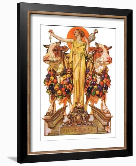 "Ceres and the Harvest,"November 23, 1929-Joseph Christian Leyendecker-Framed Giclee Print