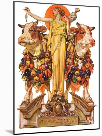 "Ceres and the Harvest,"November 23, 1929-Joseph Christian Leyendecker-Mounted Giclee Print