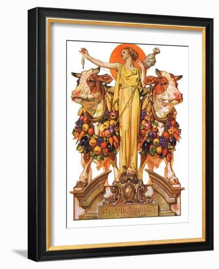 "Ceres and the Harvest,"November 23, 1929-Joseph Christian Leyendecker-Framed Giclee Print