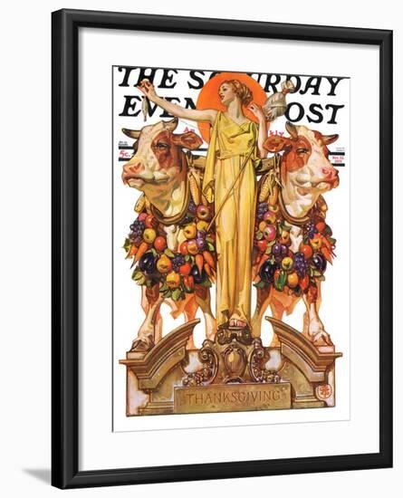 "Ceres and the Harvest," Saturday Evening Post Cover, November 23, 1929-Joseph Christian Leyendecker-Framed Giclee Print