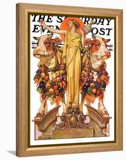 "Ceres and the Harvest," Saturday Evening Post Cover, November 23, 1929-Joseph Christian Leyendecker-Framed Premier Image Canvas