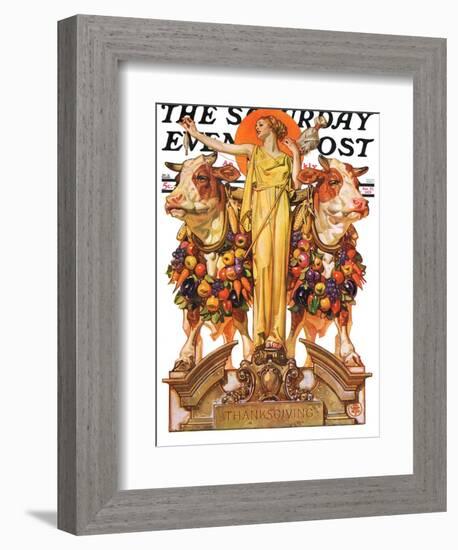 "Ceres and the Harvest," Saturday Evening Post Cover, November 23, 1929-Joseph Christian Leyendecker-Framed Giclee Print