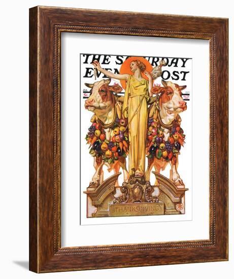 "Ceres and the Harvest," Saturday Evening Post Cover, November 23, 1929-Joseph Christian Leyendecker-Framed Giclee Print