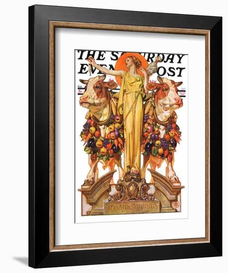 "Ceres and the Harvest," Saturday Evening Post Cover, November 23, 1929-Joseph Christian Leyendecker-Framed Giclee Print