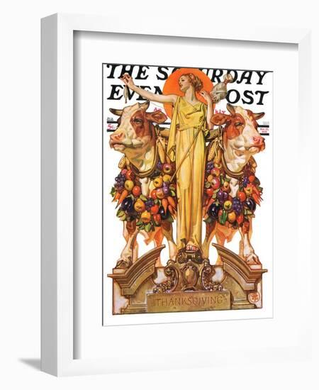 "Ceres and the Harvest," Saturday Evening Post Cover, November 23, 1929-Joseph Christian Leyendecker-Framed Giclee Print