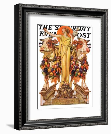 "Ceres and the Harvest," Saturday Evening Post Cover, November 23, 1929-Joseph Christian Leyendecker-Framed Giclee Print