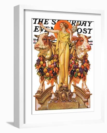 "Ceres and the Harvest," Saturday Evening Post Cover, November 23, 1929-Joseph Christian Leyendecker-Framed Giclee Print