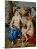 Ceres and Two Nymphs, Animals and Fruit by Snyders, Painted Between 1620-28-Peter Paul Rubens-Mounted Giclee Print