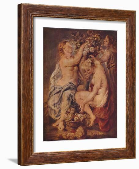 'Ceres and Two Nymphs with a Cornucopia', c1617-Peter Paul Rubens-Framed Giclee Print