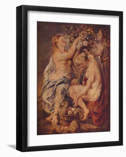 'Ceres and Two Nymphs with a Cornucopia', c1617-Peter Paul Rubens-Framed Giclee Print