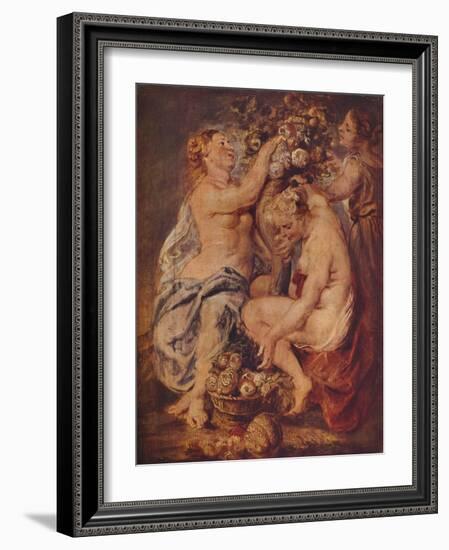 'Ceres and Two Nymphs with a Cornucopia', c1617-Peter Paul Rubens-Framed Giclee Print