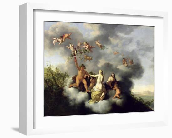 Ceres, Bacchus, Venus and Cupid-Cornelis van Poelenburgh-Framed Giclee Print