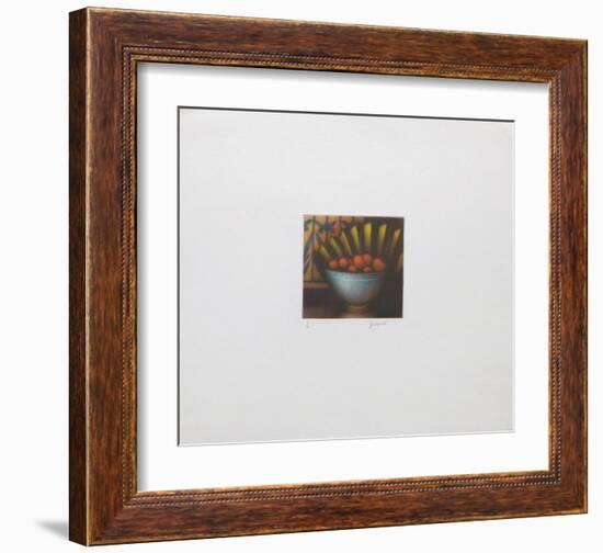 Cerises et éventail-Laurent Schkolnyk-Framed Limited Edition