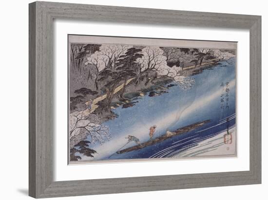 Cerisiers en fleurs à Arashiyama-Ando Hiroshige-Framed Giclee Print