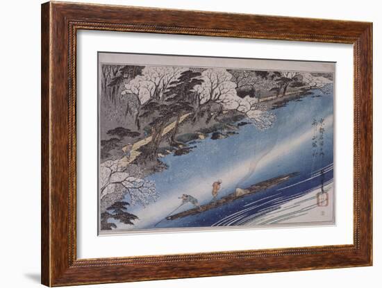 Cerisiers en fleurs à Arashiyama-Ando Hiroshige-Framed Giclee Print