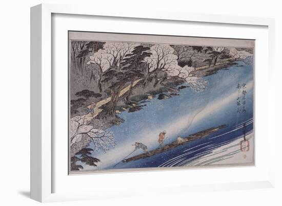 Cerisiers en fleurs à Arashiyama-Ando Hiroshige-Framed Giclee Print