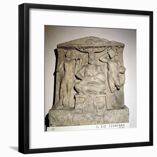 Cernunnos, Celtic horned god, Gallo-Roman relief, Reims, France. Artist: Unknown-Unknown-Framed Giclee Print