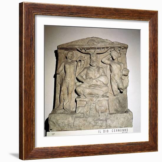 Cernunnos, Celtic horned god, Gallo-Roman relief, Reims, France. Artist: Unknown-Unknown-Framed Giclee Print