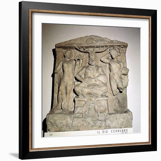 Cernunnos, Celtic horned god, Gallo-Roman relief, Reims, France. Artist: Unknown-Unknown-Framed Giclee Print