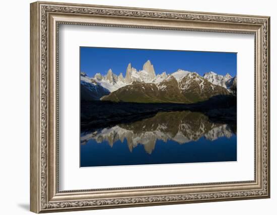 Cerro Fitzroy at Sunrise and Pothole Lake, Los Glaciares NP, Argentina-Howie Garber-Framed Photographic Print