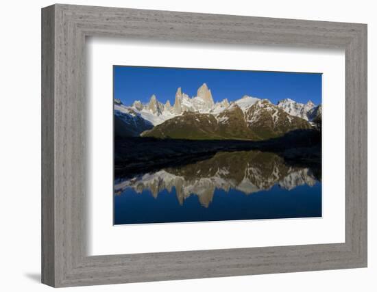 Cerro Fitzroy at Sunrise and Pothole Lake, Los Glaciares NP, Argentina-Howie Garber-Framed Photographic Print