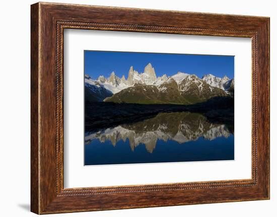 Cerro Fitzroy at Sunrise and Pothole Lake, Los Glaciares NP, Argentina-Howie Garber-Framed Photographic Print