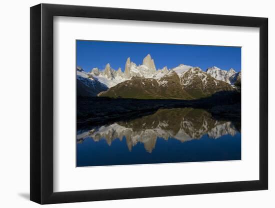 Cerro Fitzroy at Sunrise and Pothole Lake, Los Glaciares NP, Argentina-Howie Garber-Framed Photographic Print