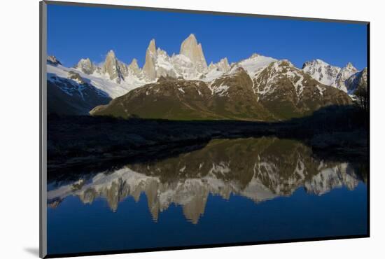 Cerro Fitzroy at Sunrise and Pothole Lake, Los Glaciares NP, Argentina-Howie Garber-Mounted Photographic Print